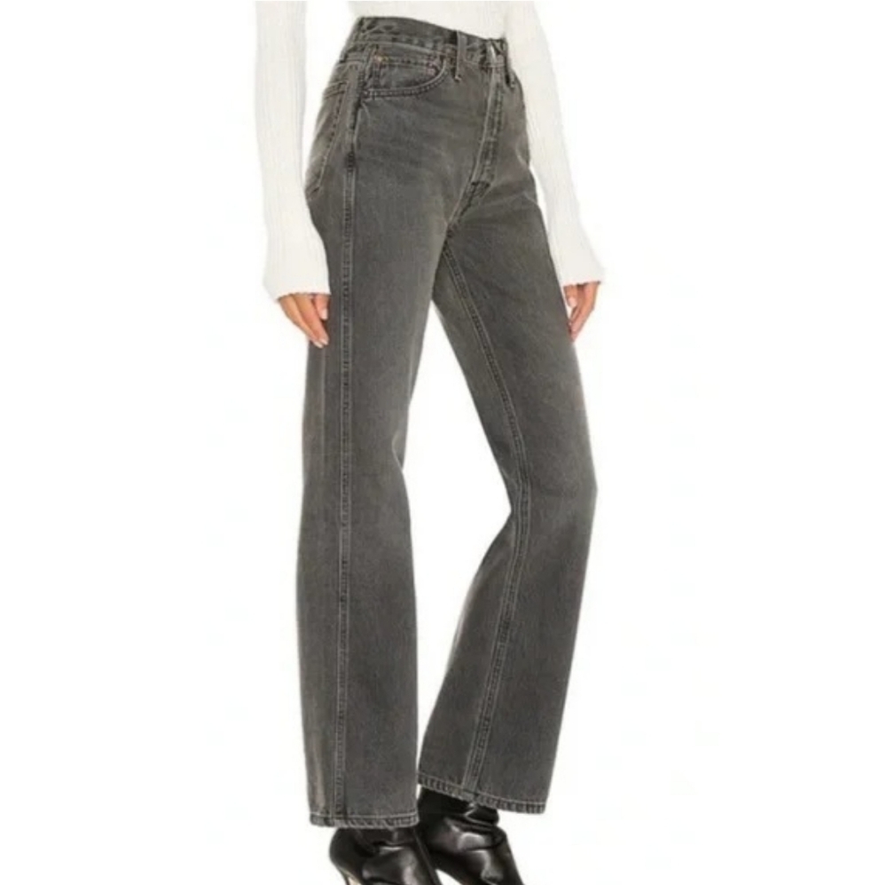 RE/DONE 90s High Rise Loose Jeans in Vintage Ash Grey - Picture 2 of 11